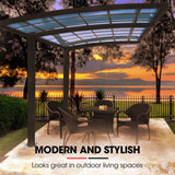 Darrahopens Home & Garden > Shading > Canopies & Gazebos SHADE SHIELD Single Cantilever Carport 3.0m x 5.5m x 3.5m, Aluminium Alloy Frame, Polycarbonate Roof, Shelter for Car or Outdoor Living