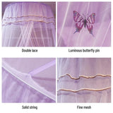 Darrahopens Home & Garden > Shading > Canopies & Gazebos Universal Bed Canopy Dome Mosquito Net for Kids Princess Bed, Purple, Easy Install