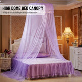 Darrahopens Home & Garden > Shading > Canopies & Gazebos Universal Bed Canopy Dome Mosquito Net for Kids Princess Bed, Purple, Easy Install