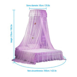 Darrahopens Home & Garden > Shading > Canopies & Gazebos Universal Bed Canopy Dome Mosquito Net for Kids Princess Bed, Purple, Easy Install