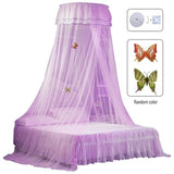Darrahopens Home & Garden > Shading > Canopies & Gazebos Universal Bed Canopy Dome Mosquito Net for Kids Princess Bed, Purple, Easy Install