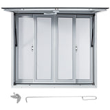 Darrahopens Home & Garden > Shading > Canopies & Gazebos VEVOR Concession Window, 91.4 x 91.4 cm Aluminum Alloy Food Truck Service Window with 4 Horizontal Sliding Screen Windows & Awning Door & Drag Hook, Serving Window for Food Trucks Concession Trailers