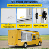 Darrahopens Home & Garden > Shading > Canopies & Gazebos VEVOR Concession Window, 91.4 x 91.4 cm Aluminum Alloy Food Truck Service Window with 4 Horizontal Sliding Screen Windows & Awning Door & Drag Hook, Serving Window for Food Trucks Concession Trailers