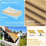 Darrahopens Home & Garden > Shading Heavy Duty Waterproof Sun Shade Sail Square Rectangle 320GSM HDPE 98% UV Block