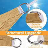 Darrahopens Home & Garden > Shading Heavy Duty Waterproof Sun Shade Sail Square Rectangle 320GSM HDPE 98% UV Block