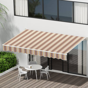 Darrahopens Home & Garden > Shading Instahut Retractable Folding Arm Awning Manual Sunshade 3Mx2.5M Beige Brown