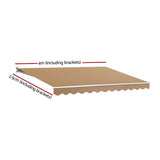 Darrahopens Home & Garden > Shading Instahut Retractable Folding Arm Awning Motorised Outdoor Sunshade 4X2.5M Beige