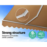 Darrahopens Home & Garden > Shading Instahut Retractable Folding Arm Awning Motorised Outdoor Sunshade 4X2.5M Beige