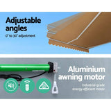 Darrahopens Home & Garden > Shading Instahut Retractable Folding Arm Awning Motorised Outdoor Sunshade 4X2.5M Beige