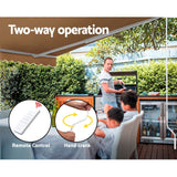Darrahopens Home & Garden > Shading Instahut Retractable Folding Arm Awning Motorised Outdoor Sunshade 4X2.5M Beige
