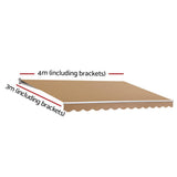 Darrahopens Home & Garden > Shading Instahut Retractable Folding Arm Awning Outdoor Awning Canopy 4Mx3M Beige
