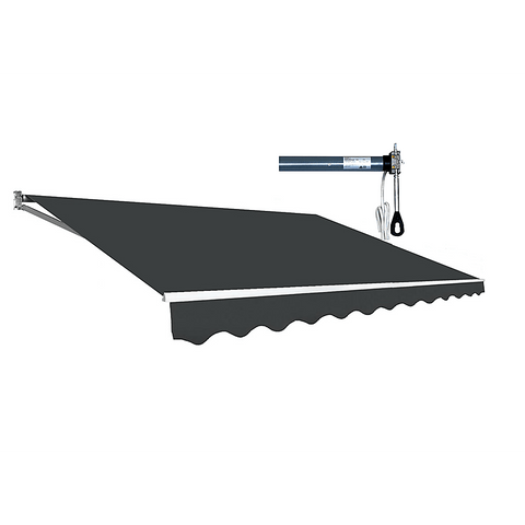 Darrahopens Home & Garden > Shading Motorised Outdoor Folding Arm Awning Retractable Sunshade Canopy Grey 4.0m x 3.0m