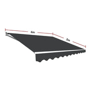 Darrahopens Home & Garden > Shading Motorised Outdoor Folding Arm Awning Retractable Sunshade Canopy Grey 4.0m x 3.0m