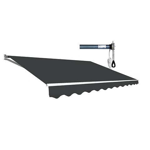 Darrahopens Home & Garden > Shading Motorised Outdoor Folding Arm Awning Retractable Sunshade Canopy Grey 5.0m x 2.5m