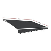 Darrahopens Home & Garden > Shading Motorised Outdoor Folding Arm Awning Retractable Sunshade Canopy Grey 5.0m x 2.5m