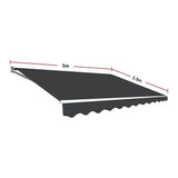 Darrahopens Home & Garden > Shading Motorised Outdoor Folding Arm Awning Retractable Sunshade Canopy Grey 5.0m x 2.5m