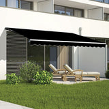 Darrahopens Home & Garden > Shading Outdoor Folding Arm Awning Retractable Sunshade Canopy Black 5.0m x 2.5m
