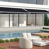Darrahopens Home & Garden > Shading Outdoor Folding Arm Awning Retractable Sunshade Canopy Black 5.0m x 2.5m