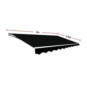 Darrahopens Home & Garden > Shading Outdoor Folding Arm Awning Retractable Sunshade Canopy Black 5.0m x 2.5m