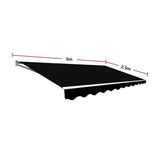 Darrahopens Home & Garden > Shading Outdoor Folding Arm Awning Retractable Sunshade Canopy Black 5.0m x 2.5m