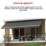 Darrahopens Home & Garden > Shading Outdoor Folding Arm Awning Retractable Sunshade Canopy Grey 4.0m x 2.5m