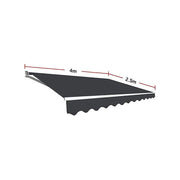 Darrahopens Home & Garden > Shading Outdoor Folding Arm Awning Retractable Sunshade Canopy Grey 4.0m x 2.5m