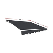 Darrahopens Home & Garden > Shading Outdoor Folding Arm Awning Retractable Sunshade Canopy Grey 4.0m x 3.0m