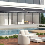 Darrahopens Home & Garden > Shading Outdoor Folding Arm Awning Retractable Sunshade Canopy Grey 5.0m x 2.5m