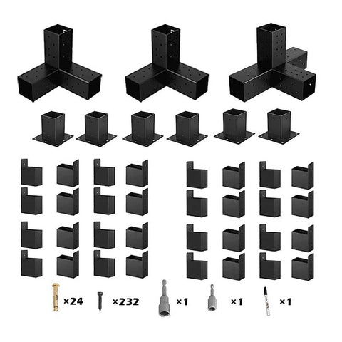 Darrahopens Home & Garden > Shading Roof Pergola Gazebo Shed Matte Black Steel Brackets DIY Kits