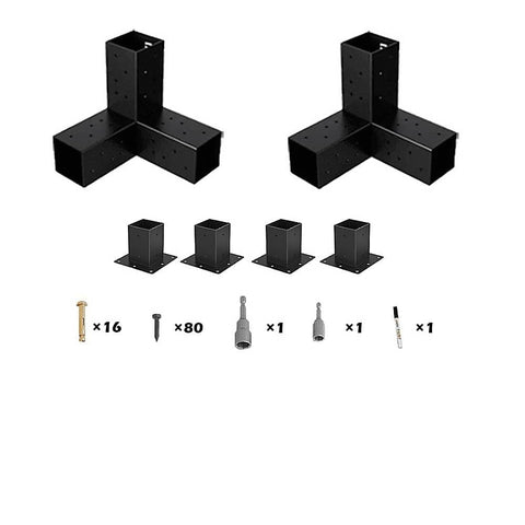 Darrahopens Home & Garden > Shading Roof Pergola Gazebo Shed Matte Black Steel Brackets DIY Kits