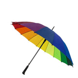 Darrahopens Home & Garden > Shading > Umbrellas & Sunshades 16 Ribs Large Rainbow Umbrella Fashion Straight  Long Handle Anti Uv Sun Rain Au