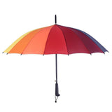 Darrahopens Home & Garden > Shading > Umbrellas & Sunshades 16 Ribs Large Rainbow Umbrella Fashion Straight  Long Handle Anti Uv Sun Rain Au