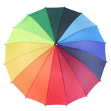 Darrahopens Home & Garden > Shading > Umbrellas & Sunshades 16 Ribs Large Rainbow Umbrella Fashion Straight  Long Handle Anti Uv Sun Rain Au