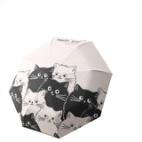 Darrahopens Home & Garden > Shading > Umbrellas & Sunshades 1PC Cartoon Black White Cat Automatic Folding Sun Umbrella Anti-UV For Unisex