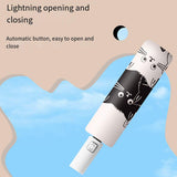 Darrahopens Home & Garden > Shading > Umbrellas & Sunshades 1PC Cartoon Black White Cat Automatic Folding Sun Umbrella Anti-UV For Unisex