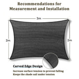 Darrahopens Home & Garden > Shading > Umbrellas & Sunshades 2m x 3m Grey Rectangle Sun Shade Sails for Patios Sun UV Outdoor Canopy Backyard Sunshades