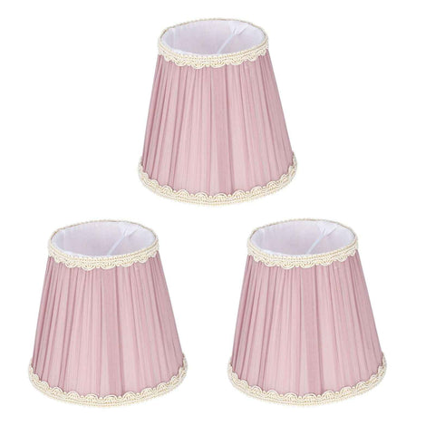 Darrahopens Home & Garden > Shading > Umbrellas & Sunshades 3PCS Cloth Lamp Shade E14 ClipOn Lampshade for Candle Chandelier Wall Lamp Table Light Indoor Decor(Light Purple ) In Australia - Darrahopens
