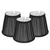 Darrahopens Home & Garden > Shading > Umbrellas & Sunshades 3PCS E14 ClipOn Cloth Lamp Shade Modern Fabric Lampshade Table Light Cover for Candle Chandelier(Black ) In Australia - Darrahopens
