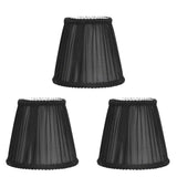 Darrahopens Home & Garden > Shading > Umbrellas & Sunshades 3PCS E14 ClipOn Cloth Lamp Shade Modern Fabric Lampshade Table Light Cover for Candle Chandelier(Black ) In Australia - Darrahopens
