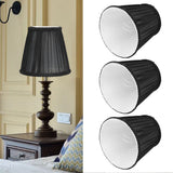 Darrahopens Home & Garden > Shading > Umbrellas & Sunshades 3PCS E14 ClipOn Cloth Lamp Shade Modern Fabric Lampshade Table Light Cover for Candle Chandelier(Black ) In Australia - Darrahopens