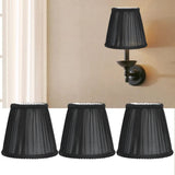 Darrahopens Home & Garden > Shading > Umbrellas & Sunshades 3PCS E14 ClipOn Cloth Lamp Shade Modern Fabric Lampshade Table Light Cover for Candle Chandelier(Black ) In Australia - Darrahopens