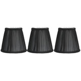 Darrahopens Home & Garden > Shading > Umbrellas & Sunshades 3PCS E14 ClipOn Cloth Lamp Shade Modern Fabric Lampshade Table Light Cover for Candle Chandelier(Black ) In Australia - Darrahopens