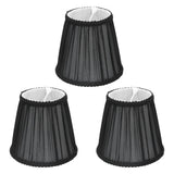 Darrahopens Home & Garden > Shading > Umbrellas & Sunshades 3PCS E14 ClipOn Cloth Lamp Shade Modern Fabric Lampshade Table Light Cover for Candle Chandelier(Black ) In Australia - Darrahopens