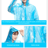 Darrahopens Home & Garden > Shading > Umbrellas & Sunshades 6-Pack - Disposable Thickened Open-Front Raincoat, Waterproof Poncho with Snap Buttons & Adjustable Hood, Portable for Hiking and Travel - Clear