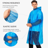 Darrahopens Home & Garden > Shading > Umbrellas & Sunshades 6-Pack - Disposable Thickened PE Rain Poncho, Waterproof Raincoat with Drawstring Hood & Elastic Cuffs, for Hiking, Concerts, and Outdoor Activities - Clear