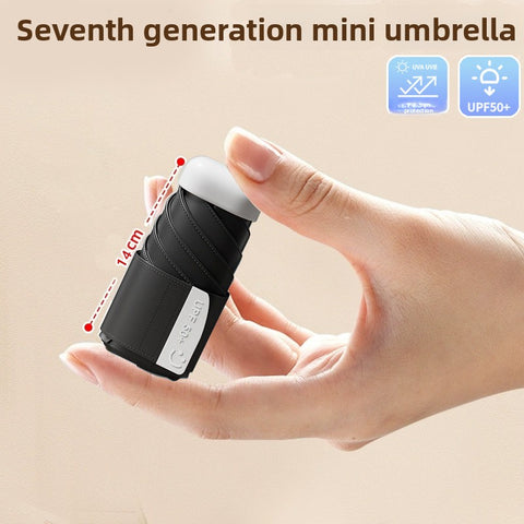 Darrahopens Home & Garden > Shading > Umbrellas & Sunshades Black Compact Mini Umbrella with UPF50+ UV Protection and Lightweight Design for Daily Use in Urban and Outdoor Settings Local Standard Fit