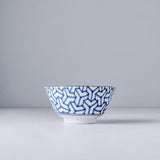 Darrahopens Home & Garden > Shading > Umbrellas & Sunshades Bowl 13cm Indigo Ikat Herringbone Design