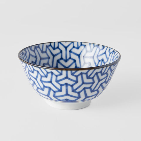 Darrahopens Home & Garden > Shading > Umbrellas & Sunshades Bowl 13cm Indigo Ikat Herringbone Design
