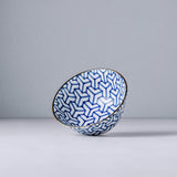 Darrahopens Home & Garden > Shading > Umbrellas & Sunshades Bowl 13cm Indigo Ikat Herringbone Design