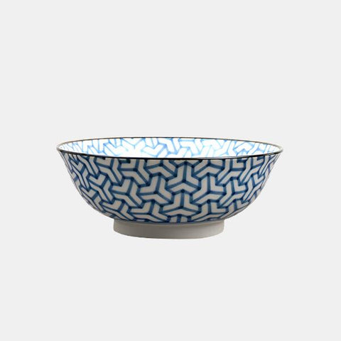 Darrahopens Home & Garden > Shading > Umbrellas & Sunshades Bowl 19cm Indigo Ikat Herringbone Design